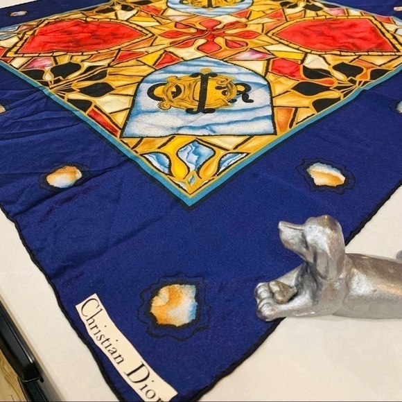 𝅺CHRISTIAN DIOR Silk Scarf Wrap - Picture 1 of 12